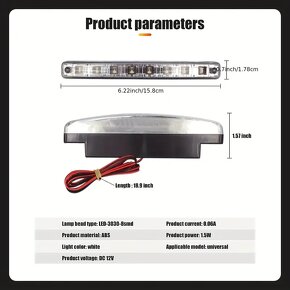 LED denní svícení 5W 12V 8 LED 2 kusy. - 2