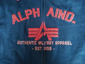 ALPHA INDUSTRIES - MIKINA MODRÁ ZIPOVÁ, velikost "L" - 2