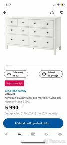 Ikea Hemnes komoda - 8 šuplíků - 2