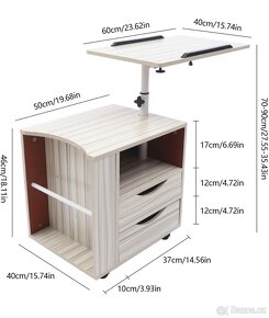 Pojízdný noční stolek 50x40x46cm - 2