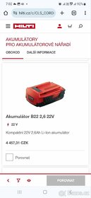 Hilti AKUMULÁTOR B22 1,6 2,6 3,3 22V

 - 2
