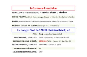 Google Pixel 8a 128GB černý  NOVÝ NEROZBALENÝ - 2