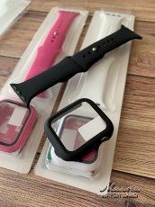 SET silikon řemínek pásek k Apple Watch + kryt se sklem 40mm - 2