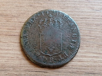 1 Sol 1720 král Ludvík XV francouzská mince originál Francie - 2