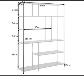 Designový regál Maille 185 x 135 cm černý jasan - 2