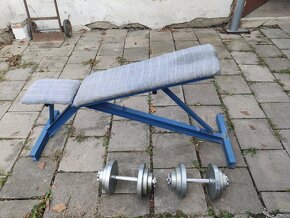 Set lavice + jednoručky 2x22 kg, Bradla, Hřídel - 2