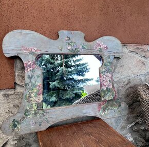 Starožitné malované zrcadlo - 2