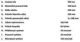 4-sloupový hydraulický lis, lisovací síla 250 tun - 2