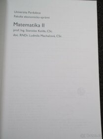 Matematika 2 – Uni. Pardubice - 2