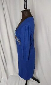Modré viskózové párty šaty s flitry (vel. 42) - 2