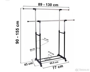 Věšák na oblečení Sama, na kolečkách - 2
