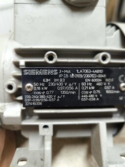 Elektromotor Siemens 0,18kw. 1350/min 230/400v - 2