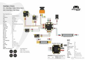 Řídící jednotka a regulátor 4-v-1 Diatone Mamba F405 Mini V2 - 2