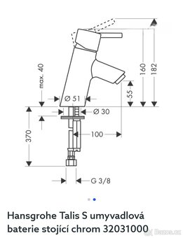 Vodovodní umyvadlová stojánková baterie Hansgrohe Talis S - 2