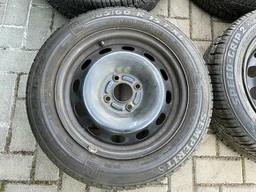 4x plechové disky FORD 4x108 R15, zimní pneu 80% - 2