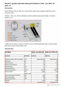 Solární kolektory - 16 trubic - 2
