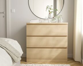 Komoda Malm IKEA se 3 zásuvkami, morena dubová dýha - 2