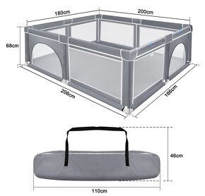 HENGMEI ohrádka pro děti a miminka XL 200 x 180 cm - extra - 2