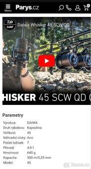 kaprařský naviják Daiwa Whisker 45 SCW QD - 2