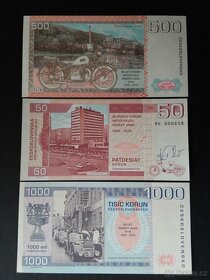 KOMPLETNÍ SADA JAWA 50,500,1000 KČS, UNC,GABRIŠ - 2