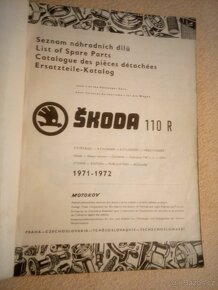 škoda 110R seznam náhradních dílů 1971 originál - 2