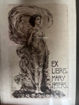 Ex Libris Mary Peters, lept s akvatintou - 2