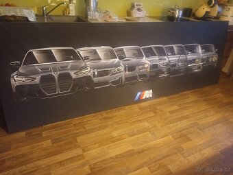 Prodám nový obří  obraz evoluce BMW M3 formát 295x 95cm - 2