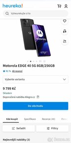 Motorola Edge 40 / 6.55"/ 8+256GB / 144 Hz / Záruka 12/2025 - 2