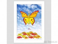 Prodám malovaný obrázek pro děti - Motýl - reprodukce, tisk - 2