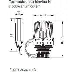 HEIMEIER termostatická hlavice K s odděleným čidlem 1,25m, n - 2