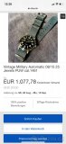 Military Automatic 08/15 swiss/Ronda - 2