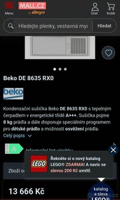 BEKO A+++ KONDENZAČNÍ SUŠIČKA ZÁRUKA DOPRAVA INSTALACE PŘEDV - 2