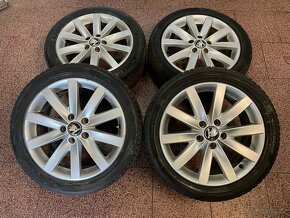 Originalní ALU kola Škoda 5x112 r17 zimní pneu 5mm - 2