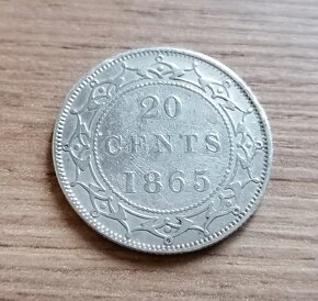 Stříbro Newfoundland 20 Cents 1865 stříbrná mince Kanada - 2