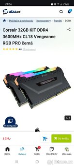 Corsair 32GB KIT DDR4 3600MHz CL18 Vengeance RGB PRO černá - 2