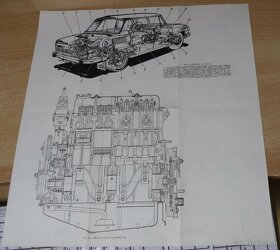 ŠKODA 100 , ŠKODA 110L, 110R - řez vozu, motor, 35x3 - 2