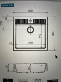 Prodám granitový dřez Antiga 620 - 2