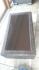 Zahradní stolek umělý ratan mocca-nový - 2