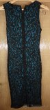 Krajkované černo-tyrkysové šaty vel.34 - 2