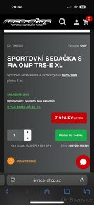 Závodní sedačka 2ks + uchycení - 2