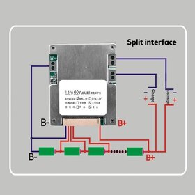 BMS 13S 48V 54.6V 60A pro li ion 18650 21700 baterie - 2