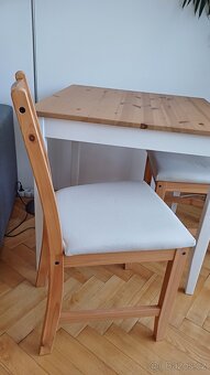 IKEA LERHAMN jídelní stůl 74x74 + 2 židle - 2