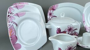 Nová Jídelní souprava porcelán, Tetra, zdobená MZ, květ - 2