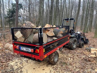 Přívěsný vozík hydraulicky sklopný 1,3T   SPZ za malotraktor - 2