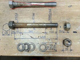 Šroub M45 440mm 10.9 pozink + 2x matice a 4x podložky - 2