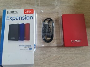 250Gb 2.5 externí disk USB 3 barva červená nový - 2
