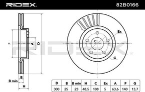 2X RIDEX 82B0166 Brzdový kotouč FORD, VOLVO - 2