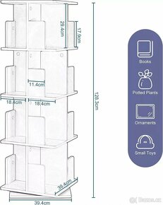 EUGAD 360° otočná knihovna police kancelářská police MDF - 2