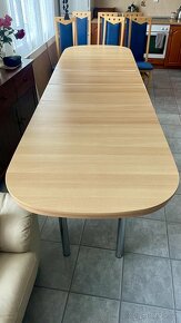 rozkládací jídelní stůl + 6x židle - 2