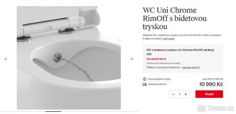 Prodám RAVAK WC s bidet. tryskou. NOVÉ - 2